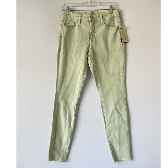 Universal Thread High-Rise Skinny Jeans Mint Green Acid Wash Raw Hem SZ 2X28" - Picture 9 of 15